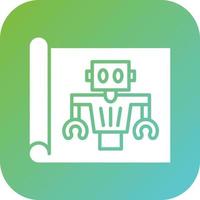 Robot Blueprint Vector Icon Style