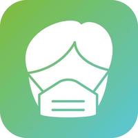 Man Wearing Mask Vector Icon Style