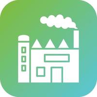 Factory Pollution Vector Icon Style