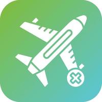 Cancelled Flight Vector Icon Style