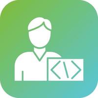 Coder Man Vector Icon Style