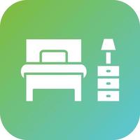 Single Bed Room Vector Icon Style