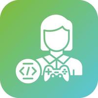 Game Developer Female Vector Icon Style