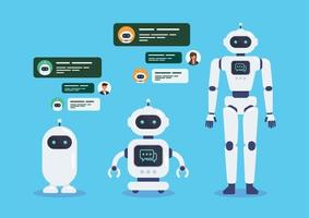 Android Robots Artificial intelligence chat bot vector