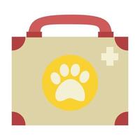 A suitcase with a first-aid kit and medicine for animals, pets. vector