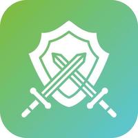 Two Swords And Shield Vector Icon Style