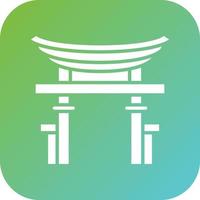 Torii Gate Vector Icon Style