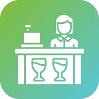 Bar Cashier Vector Icon Style