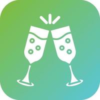 Champagne Glasses Vector Icon Style