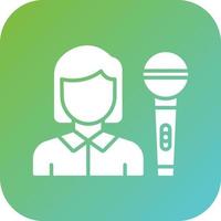 Journalist Female Vector Icon Style