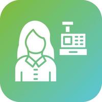 Cashier Female Vector Icon Style