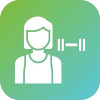 Fitness Trainer Female Vector Icon Style