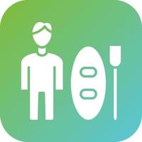 Standup Paddleboarding Vector Icon Style