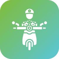 Police Officer On Scoot Vector Icon Style