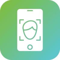 Mobile Face Detection Vector Icon Style
