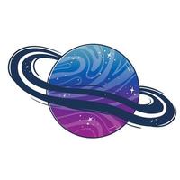 Fantasy alien planet, moon and satellite, magical fantasy world, gradient color space objects with bubbles vector