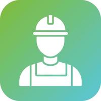 Factory Worker Man Vector Icon Style