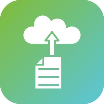 Upload File on Cloud Vector Icon Style