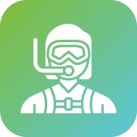 Diver Female Vector Icon Style