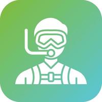 Diver Male Vector Icon Style