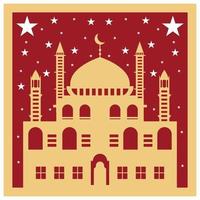 Islamic eid festival greeting card  background, laser cut eid mubarak card vector