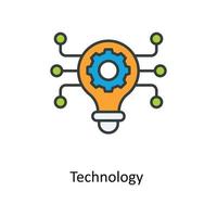 technology  Vector Fill outline Icons. Simple stock illustration stock