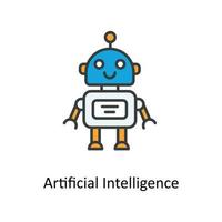 artificial intelligence Vector Fill outline Icons. Simple stock illustration stock