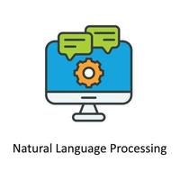 natural language processing Vector Fill outline Icons. Simple stock illustration stock