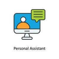 Personal Assistant Vector Fill outline Icons. Simple stock illustration stock