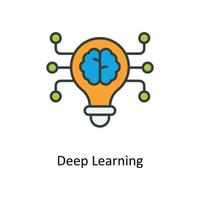 deep learning Vector Fill outline Icons. Simple stock illustration stock