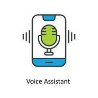 voice assistant  Vector Fill outline Icons. Simple stock illustration stock