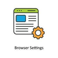 browser settings Vector Fill outline Icons. Simple stock illustration stock