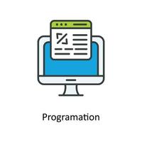 programtion Vector Fill outline Icons. Simple stock illustration stock