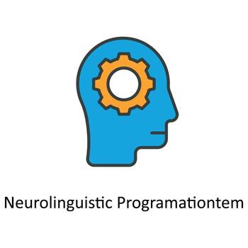 neurolinguistic programation Vector Fill outline Icons. Simple stock illustration stock
