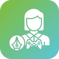 Game Designer Female Vector Icon Style