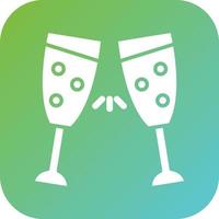 Champagne Glass Vector Icon Style