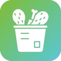 Chicken Bucket Vector Icon Style