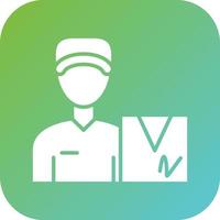 Delivery Man Vector Icon Style