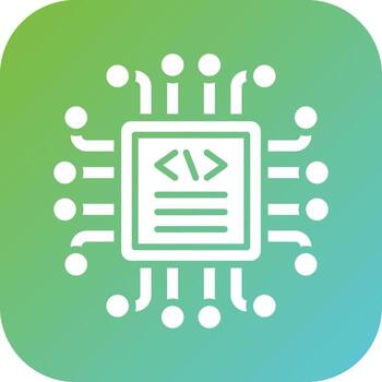 código procesador vector icono estilo