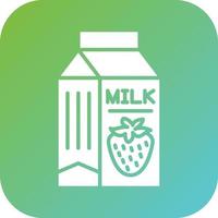 Strawberry Milk Vector Icon Style