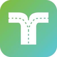 Road Split Vector Icon Style