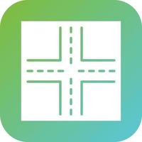 Four Way Intersection Vector Icon Style