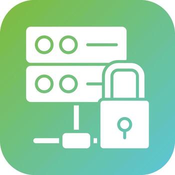 Database Lock Vector Icon Style