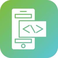 Smartphone Coding Vector Icon Style