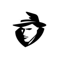 detective black and white vector icon