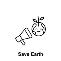Save Earth, microphone vector icon