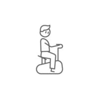 estacionario bicicleta, fisioterapia vector icono
