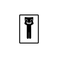 man sleep on back with pillow on face vector icon