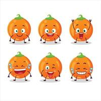 Cartoon character of halloween orange candy with smile expression vector