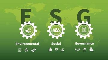 Sustainable business or green business vector illustration background with connection icon concept related to environmentally friendly environmental icon set. Web and Social Header Banners for ESG.